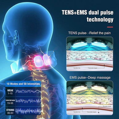 Neck Massager With Heat, Electric Neck Massager, Neck Massager For Pain Relief Deep Tissue, 9 Modes 50 Intensities, Ems Neck Massager For Home Office Car Travel Black Fsa Hsa Approved Products Only