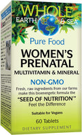 Whole Earth Sea from Natural Factors Womens Prenatal Multivitamin and Mineral Whole Food Supplement Vegan 60 Tablets 60 Tablets