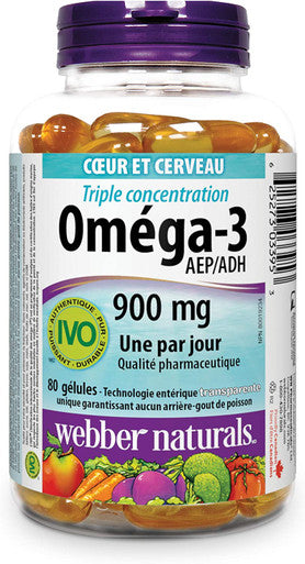 Webber Naturals Triple Strength Omega3 900 Mg 80Count