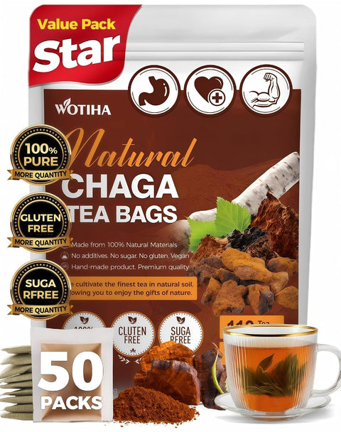 WOTIHA 50 Count Premium White Mulberry Leaf Tea Bags - 100% Natural & Pure, Improves Digestion, Supports Wellness, Slightly Sweet & Refreshing,Non-GMO Caffeine-Free, Additive-Free, Sugar-Free, Vegan