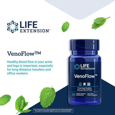 Life Extension VenoFlow - French Maritime Pine Bark and Soy Natto Extract Supplement for Healthy Blood Flow Circulation and Vascular Health Gluten-Free, Non-GMO, Vegetarian 30 Capsules