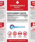 Ashwagandha Organic Capsules Clinical Strength 1300 mg with KSM-66 Ashwagandha Extract - 120 Vegan Capsules - Natural Stress Relief Supplement