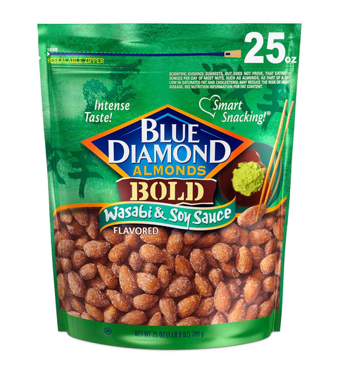 Blue Diamond Almonds, Smokehouse Flavored Snack Nuts, Plant-Based Protein and Fiber Snacks, Gluten Free Iconic Flavor Salty Nuts, Great for Events, Holidays, Parties, 25 Oz Resealable Bag (Pack of 1)