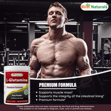 Best Naturals L-Glutamine Pure Powder 1 LB (1 LB (Pack of 2))