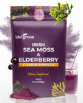 KIKI Green Sea Moss Powder with Elderberry Vegan Superfood Multivitamin Blend for Immune Boost and Support Add to Smoothies Juice 6 oz