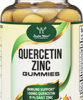 Quercetin Gummies with Zinc 100mg of Quercetin and 91 Daily Zinc per Serving 60 Mango Flavored Chewable Immune Support Gummies for Adults and Kids by Double Wood Supplements
