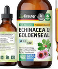Bio Krauter Echinacea And Goldenseal Root Liquid Extract - Natural Immune Support - Echinacea Drops With Goldenseal - Vegan Alcohol & Sugar Free Tincture - 4 Fl.Oz.