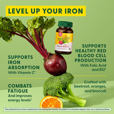 Megafood Blood Builder Minis - Iron Supplement Clinically Shown To Increase Iron Levels Without - Iron With Vitamin C, Vitamin B12 & Folic Acid - Vegan - 72 Tablets (36 Servings)
