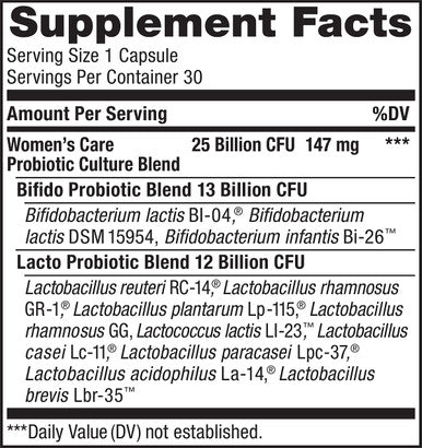 ReLife Ultimate Flora Womens Care Probiotic 25 Billion CFU 90 Capsules Package May Vary