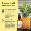Organic Raw Bromelain Mist-Liquid Pineapple Extract - Enhanced Potency 500Mg, For Kids & Adults - For Digestive Health, Inflammatory Response, And Healing - Non-Gmo - 60Ml 120 Day Supply