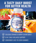 Calcium Magnesium Zinc Supplement Gummies With Vitamin D3 K2 Magnesium Glycinate Orange Berry Flavored Vegan Sugar Gluten Chewable For Men Women Kids