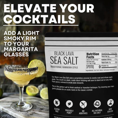 Sea Salt Superstore Black Salt Hawaiian-Style Black Lava Sea Salt Black Sea Salt with Activated Charcoal Black Hawaiian Sea Salt for Cooking & Finishing 14 oz Bag