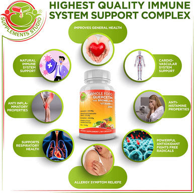 Quercetin 500mg with Bromelain Zinc and Vitamin C Supplement Bundle up with Vegan Probiotic Prebiotic Supplement and Optimal DIM Plus Supplement 200mg for Estrogen and Hormonal Balance