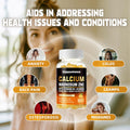Calcium Magnesium Zinc Gummies With Vitamin D3 & K2 - High Potency Enhanced Absorption -60 Orange Gummies Flavored.