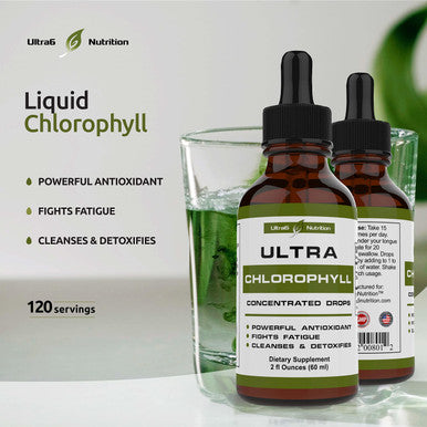 Liquid Chlorophyll Drops Boost Energy, Strengthen Immune System, Detox and Cleanse The Body. Chlorophyll Drops for Water Works as a Natural Deodorant. 120 Servings.