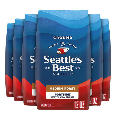 SeattleÃƒÂ¢Ã¢â€šÂ¬Ã¢â€žÂ¢s Best Coffee, Dark Roast Ground Coffee, Henry's Blend, 100% Arabica, 6 Bags (12 oz Each)