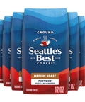SeattleÃƒÂ¢Ã¢â€šÂ¬Ã¢â€žÂ¢s Best Coffee, Medium Roast Ground Coffee, Portside, 100% Arabica, 6 Bags (12 oz Each)