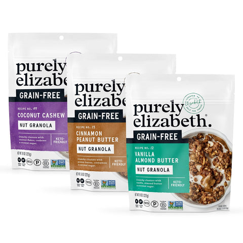 Purely Elizabeth, Granola Vanilla Almond Butter MCT Grain Free, 8 Ounce