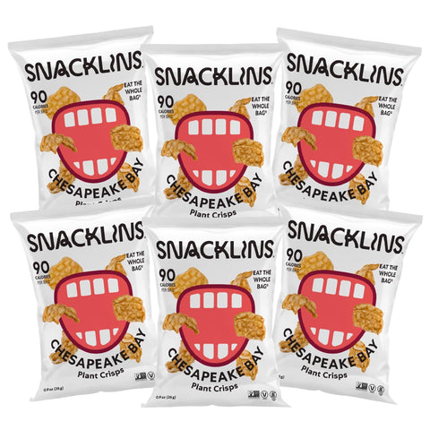 SNACKLINS Plant Based Crisps SEA SALT & VINEGAR - Gluten Free, Grain Free, 100% Kosher, Vegan Healthy Snacks, Crunchy Puffed Snack, Only 100 Calories Per Bag - .9oz (Case of 12)