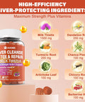 Liver Cleanse Detox & Repair Gummies With Milk Thistle 1500Mg, 18-In-1 Liver Health Supplement With Berberine, Turmeric, Artichoke, Dandelion, Chanca Piedra, Vitamins B6 B9 B12, Sugar (Pack Of 2)