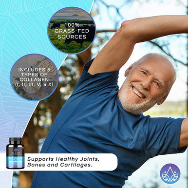 Dr. Emil Nutrition Multi Collagen Plus Pills Collagen Supplements to Support Hair Skin Nails Joints Gut Health Hydrolyzed Collagen Supplement with Type I II III V X Collagen Peptides.