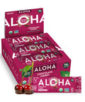 ALOHA Organic Plant Based Protein Bars - Chocolate Cherry - 12 Bars Vegan Low Sugar Gluten-Free Paleo Low Carb Non-GMO No Stevia No Erythritol