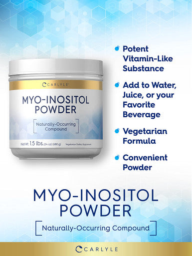 Carlyle Myo-Inositol Powder Supplement | 1.5 Lbs | Naturally Occuring Compound | Vegetarian, Non-Gmo, Gluten Free