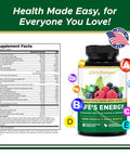 Life's Fortune Life's Energy Advanced Multi-Vitamin and Mineral for Men & Women Non-GMO - Super Greens - ORAC Berries - AntiOxidants - Enzymes - Iron Free - GMP Tested 60 Veggie Tablets