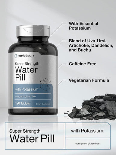 Water Pills Super Strength 120 Tablets Vegetarian, Non-GMO and Gluten Free Supplement