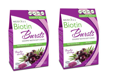 Neocell 2 Packs Of Laboratories Biotin Bursts Chewable Acai Berry Count 30