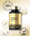 Vanadyl Sulfate 10Mg 180 Tablet Capsules With Chromium Picolinate Vegetarian Non-Gmo Gluten Free Supplement By Carlyle