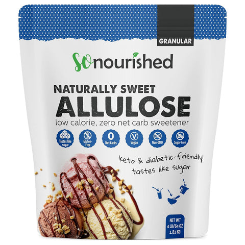 So Nourished Stevia with Allulose Sweetener Powdered 1: 1 Sugar Substitute Keto 0 Calorie 0 Net Carb NonGMO (1 lb / 16 oz)