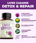 Liver Cleanse Detox & Repair Milk Thistle Supplement. Liver Support With Choline, Artichoke Extract, Chicory & Dandelion Root Supplement. Milk Thistle Liver Detox & Liver Cleanse. 60 Liver Health Caps