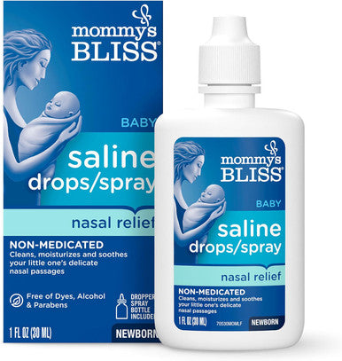 Mommy's Bliss Saline Drops Spray Nasal Relief for Newborns
