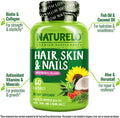 NATURELO Hair, Skin and Nails Vitamins - 5000 mcg Biotin, Collagen, Natural Vitamin E - Supplement for Healthy Skin, Hair Growth for Women and Men Ãƒâ€šÃ¢â‚¬â€œ 60 Capsules