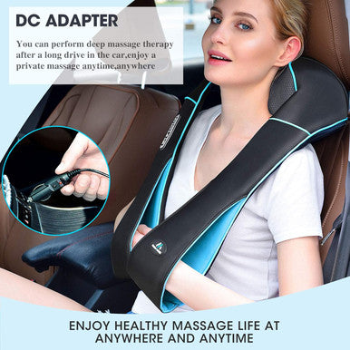 Magicmakers Neck Massager With Heat - Electric Shiatsu Deep Kneading Back Massage For Neck Pain, Shoulder, Waist, Relax For Her/Him/Women/Men/Dad/Mom/Christmas/Mothers Day/Fathers Gifts