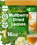 FreshDrinkUS, Premium 75 Mulberry Leaf Tea Bags, 100% Natural & Pure from Mulberry Leaves. Loose Leaf Herbal Tea. Made with Natural Material Tea Bags. No Sugar, No Caffeine, No Gluten, Vegan.