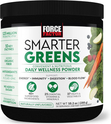 Force Factor Total Beets Drink Mix Superfood Powder with Nitrates to Support CirculationBlood Flow & Smarter Greens Daily Wellness Powder to Support Energy Immunity & Digestion