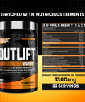 Nutrex Outlift Burn Pre-Workout Supplement For Energy Focus & Endurance Metabolyte L-Citrulline Beta-Alanine & Caffeine Thermogenic Formula For Performance (22 Servings Florida Crush)