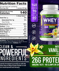 Built Nature Whey Protein Powder - 100% Pure Whey Shake With Whey Isolate, 26G Protein, No Bloating, Mixes Smooth, No Clumps Or Chunks - High Protein, Low Sugar Drink - Natural Vanilla Flavor - 24 Servings