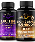 NUTRAHARMONY Biotin, Collagen & Lions Mane Mushroom Capsules