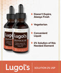 Lugols Iodine 2 Fl Oz Twin Pack 2% Liquid Drops By Carlyle