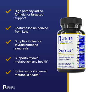 Premier Research Labs Xenostat - Thyroid Function & Hormone Support - With Chlorella, Hyssop Herb, Milk Thistle & Reishi Mushroom