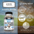 Kaya Naturals Multivitamin for Men Mens Prostate Multivitamin Multi Mineral Daily Supplement Pills for Men Supports Healthy Prostate Vitaminas para Hombres 60 Veggie Capsules