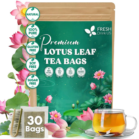 FreshDrinkUS, Premium 120 Mulberry Leaf Tea Bags, 100% Natural & Pure from Mulberry Leaves. Loose Leaf Herbal Tea. Made with Natural Material Tea Bags. No Sugar, No Caffeine, No Gluten, Vegan.