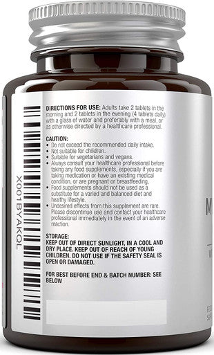 Myo-Inositol Complex- 180 Vegan Tablets, 6 Weeks Supply - with Added Chromium and Folic Acid - Female Support Supplement Tablets not Capsules - UK Manufactured to GMP Standards
