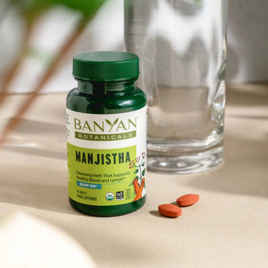 Banyan Botanicals Manjistha Tablets Made From Pure Manjistha Powder Organic Skin Supplement For Natural Blood Cleanse & Lymphatic System Support* 90 Tablets Non-Gmo Sustainably Sourced Vegan