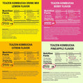 Teazen 4 Flavors 40 Sticks Variety Pack Kombucha Lemon Peach Berry Pineapple Flavor (40 Sticks)