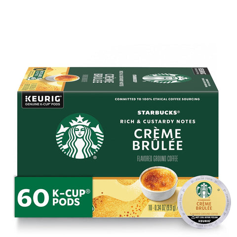 Starbucks K-Cup Coffee Pods, Caramel Naturally Flavored Coffee For Keurig Brewers, 100% Arabica, 1 Box (22 Pods)