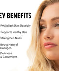 Force Factor Collagen Boosting Superfoods with Biotin Hyaluronic Acid Bamboo and Hair Skin and Nails Vitamins Nail Strengthener and Skin Supplement Tropical Fruit Flavor 60 Soft Chews